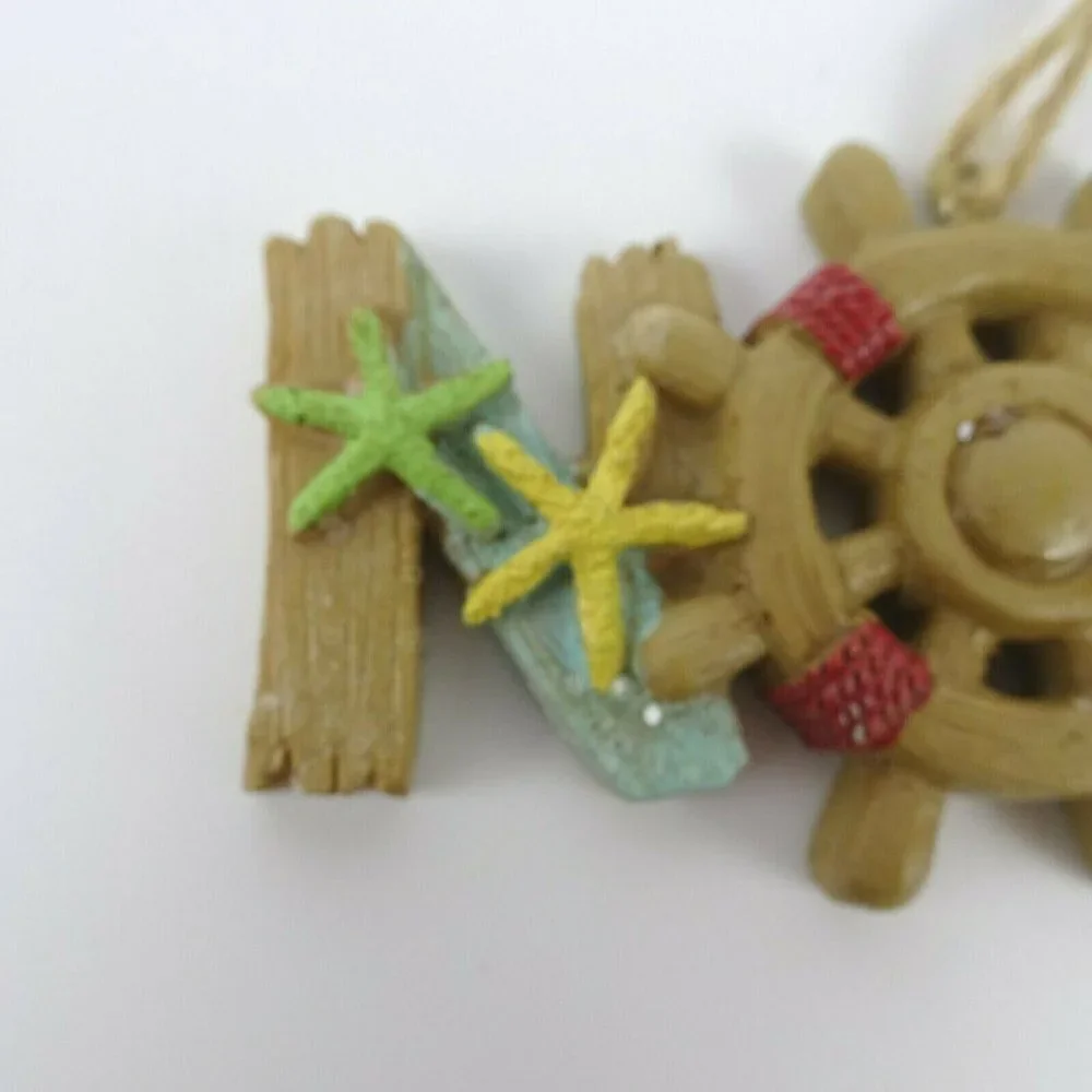 💰3/$25 New NOEL Christmas Tree Ornament Beach Coastal Ship Wheel Decor Gift